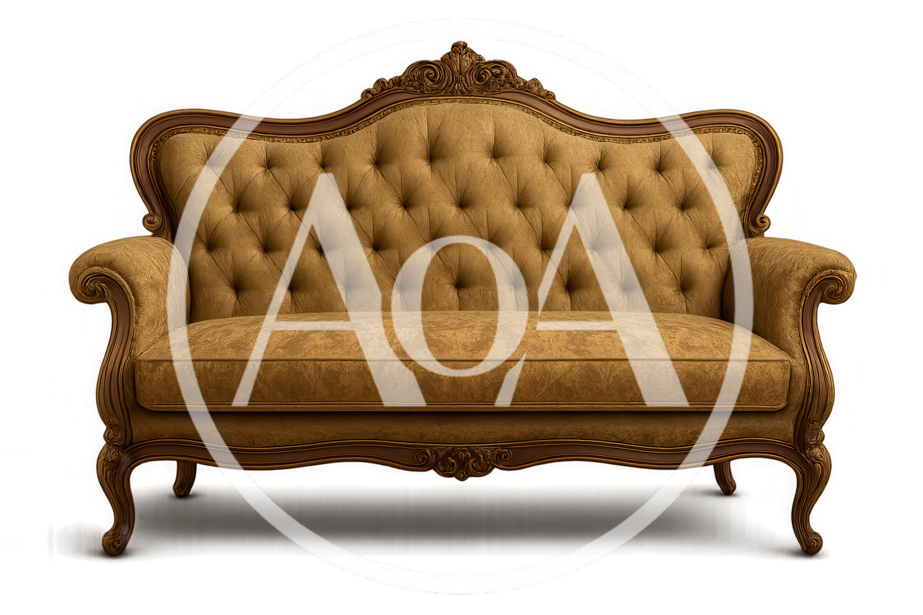Vintage Victorian Style Tufted Brown Velvet Sofa