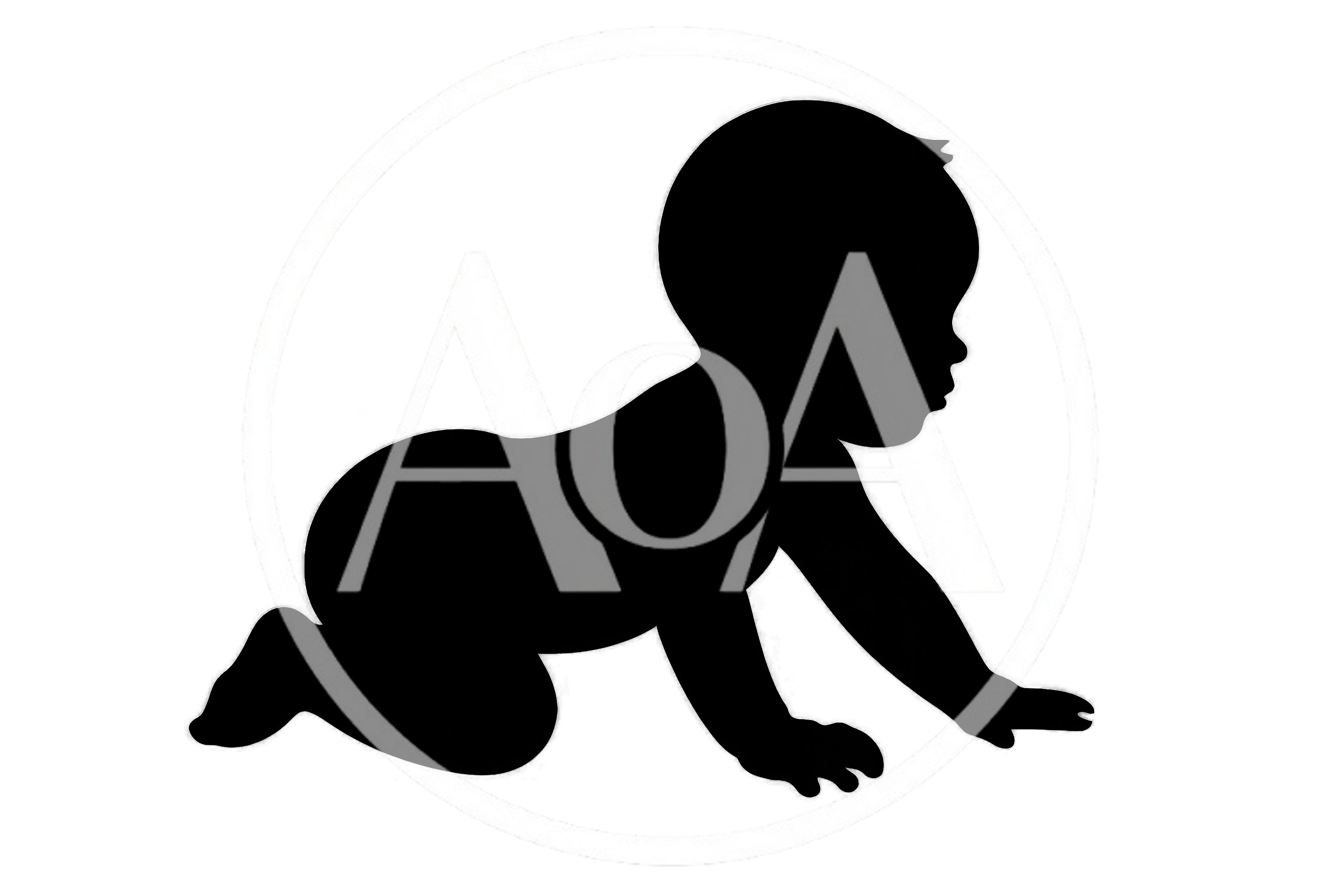 Black Silhouette Of A Crawling Baby