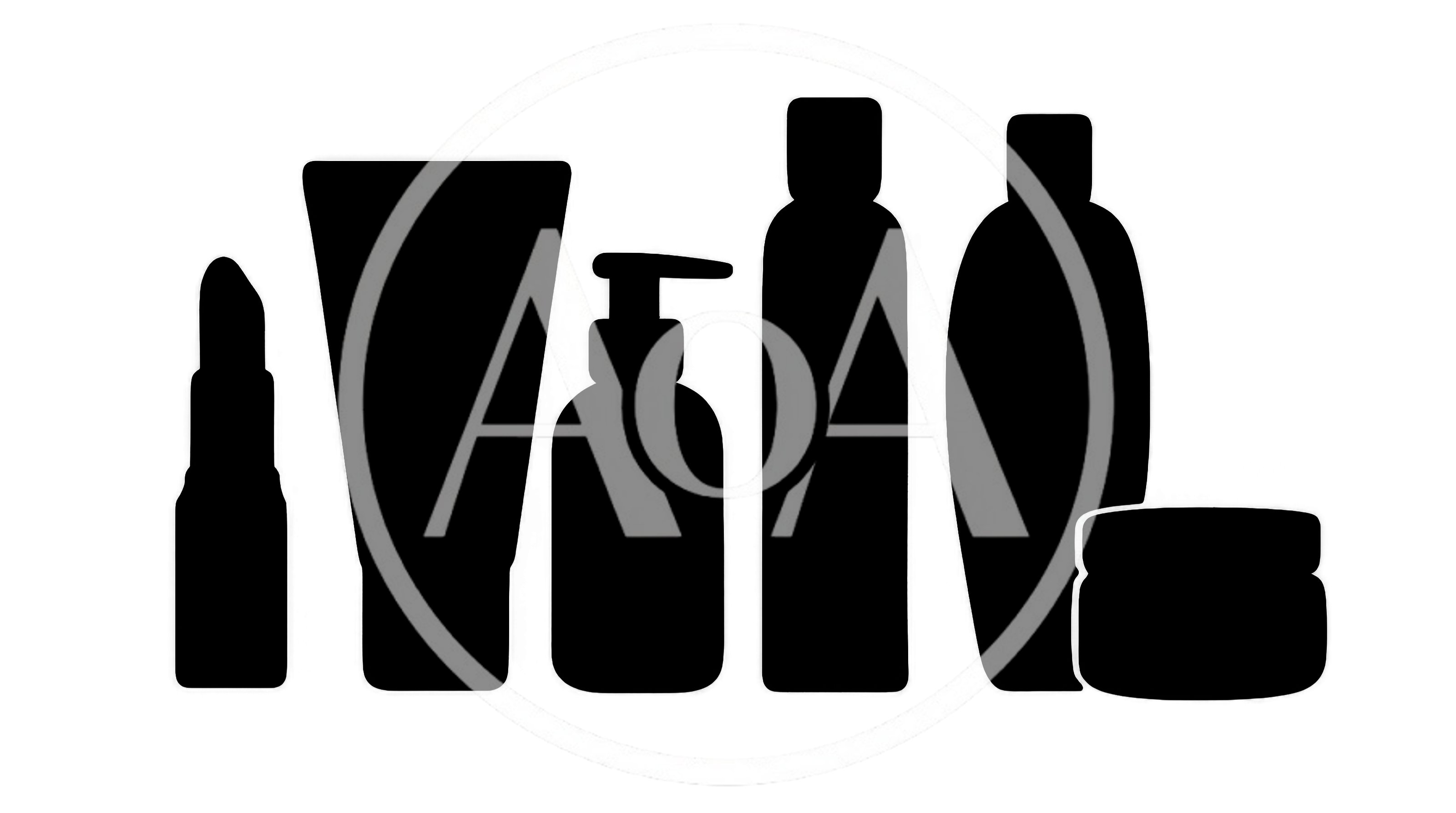 Black Silhouette Icons Of Cosmetic Beauty Products