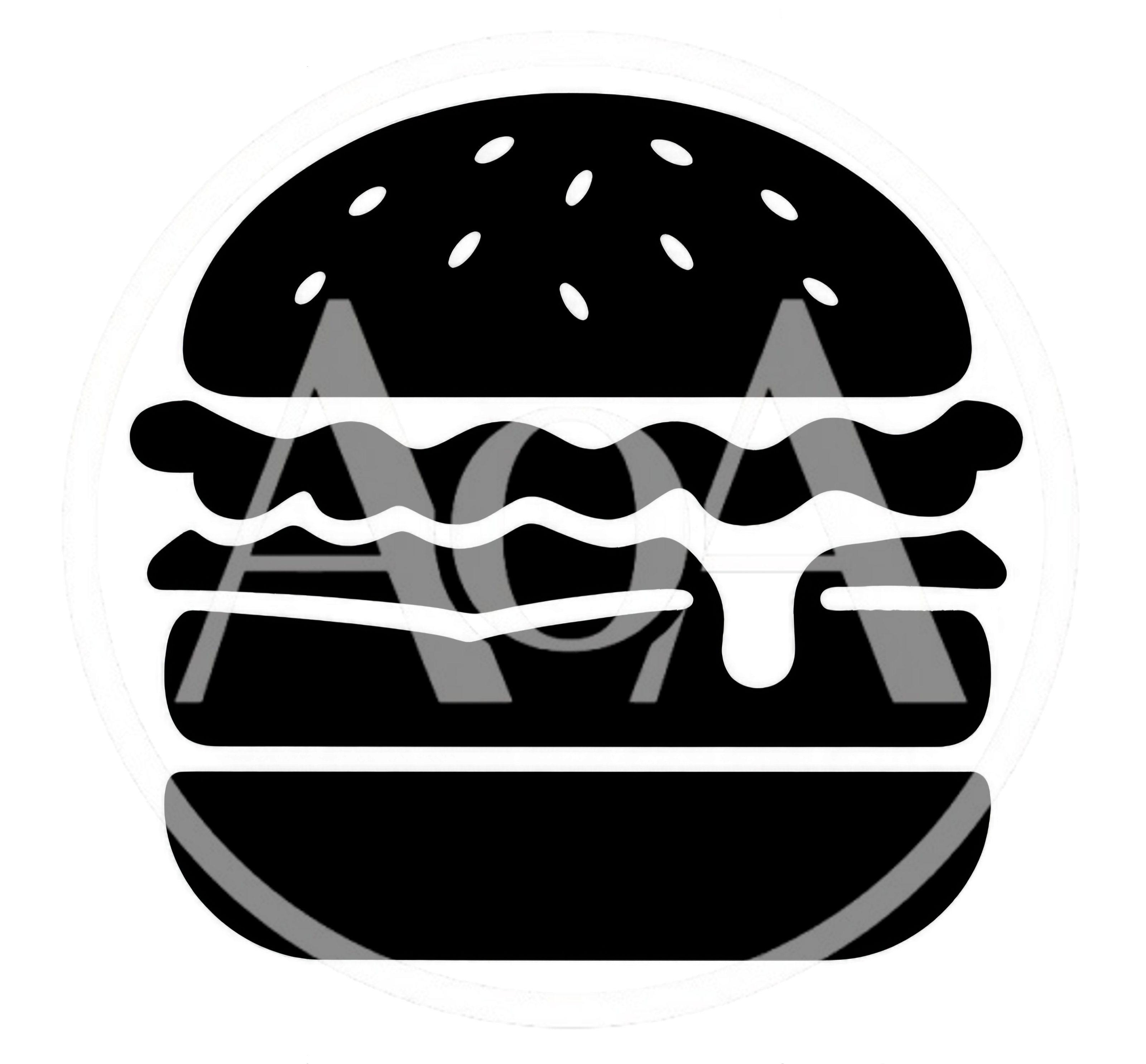 Minimalist Black And White Hamburger Icon Illustration
