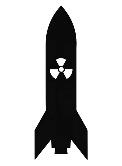 Black Silhouette Of A Nuclear Missile Icon