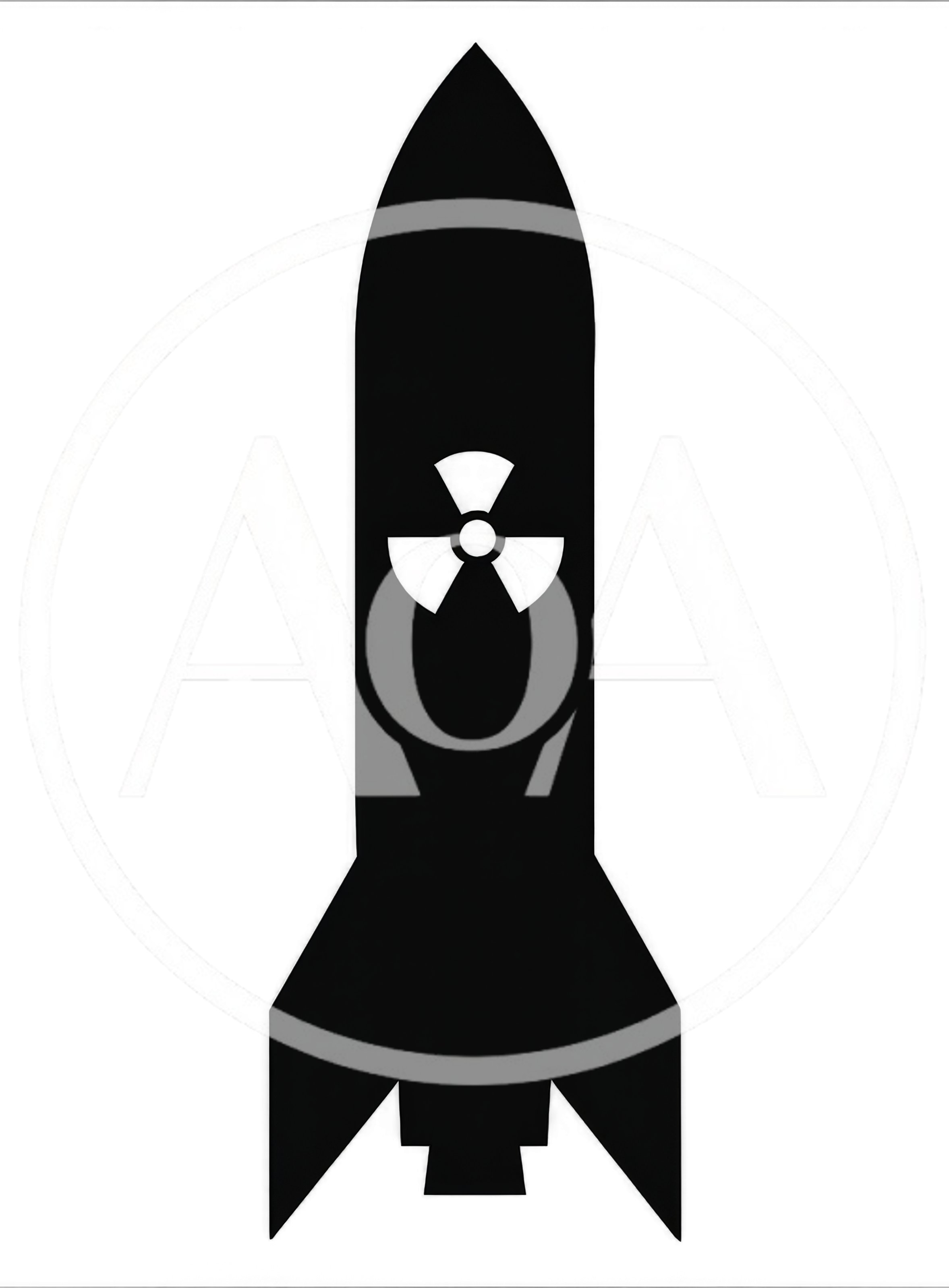 Black Silhouette Of A Nuclear Missile Icon