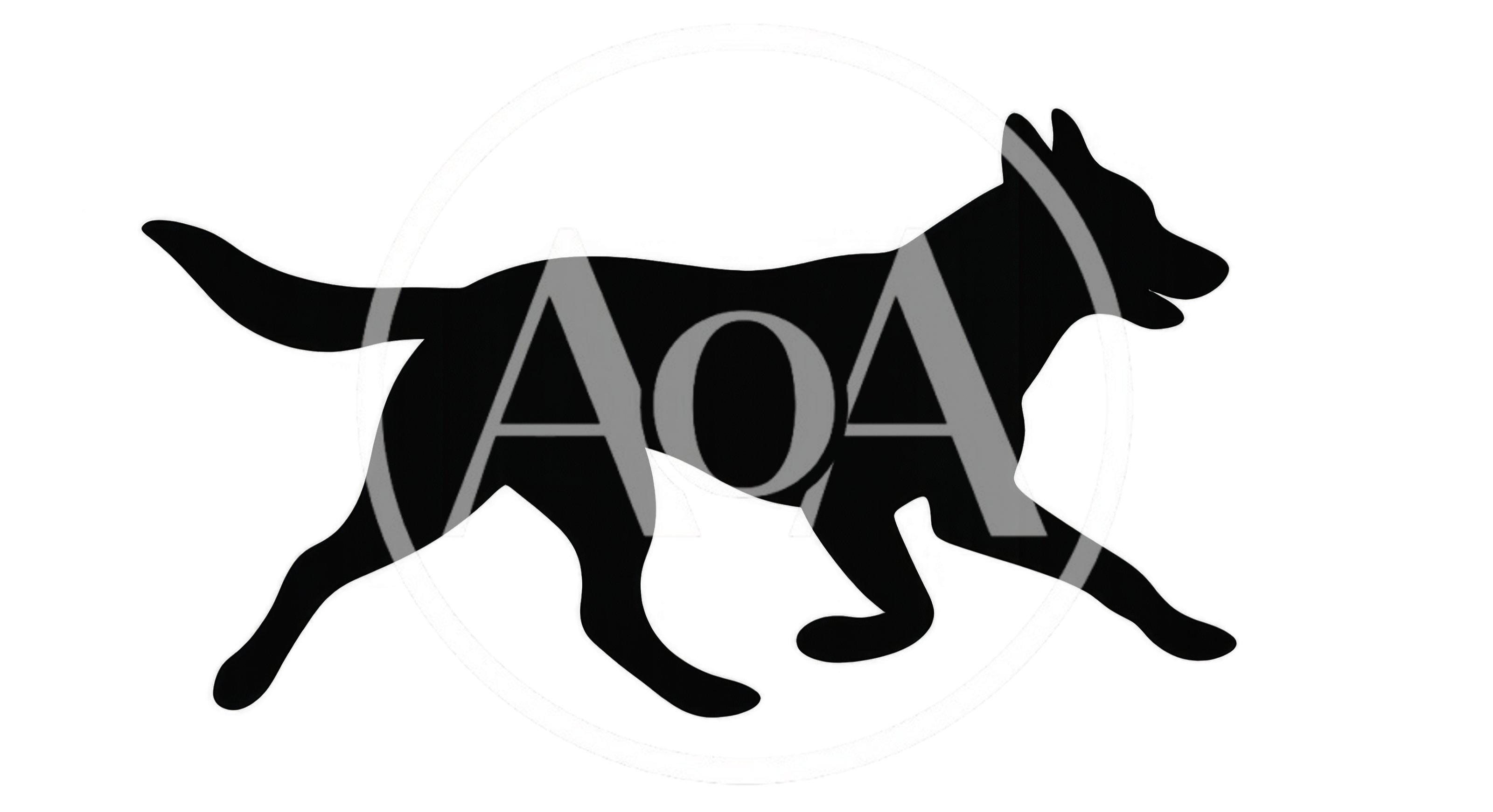 Black Silhouette Of A Running German Shepherd Dog