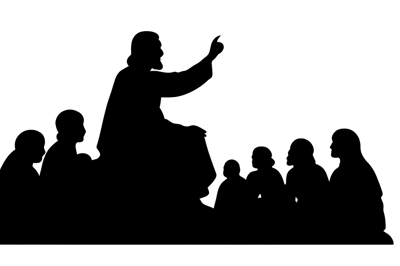 Silhouette Illustration Of Jesus Teaching His Disciples