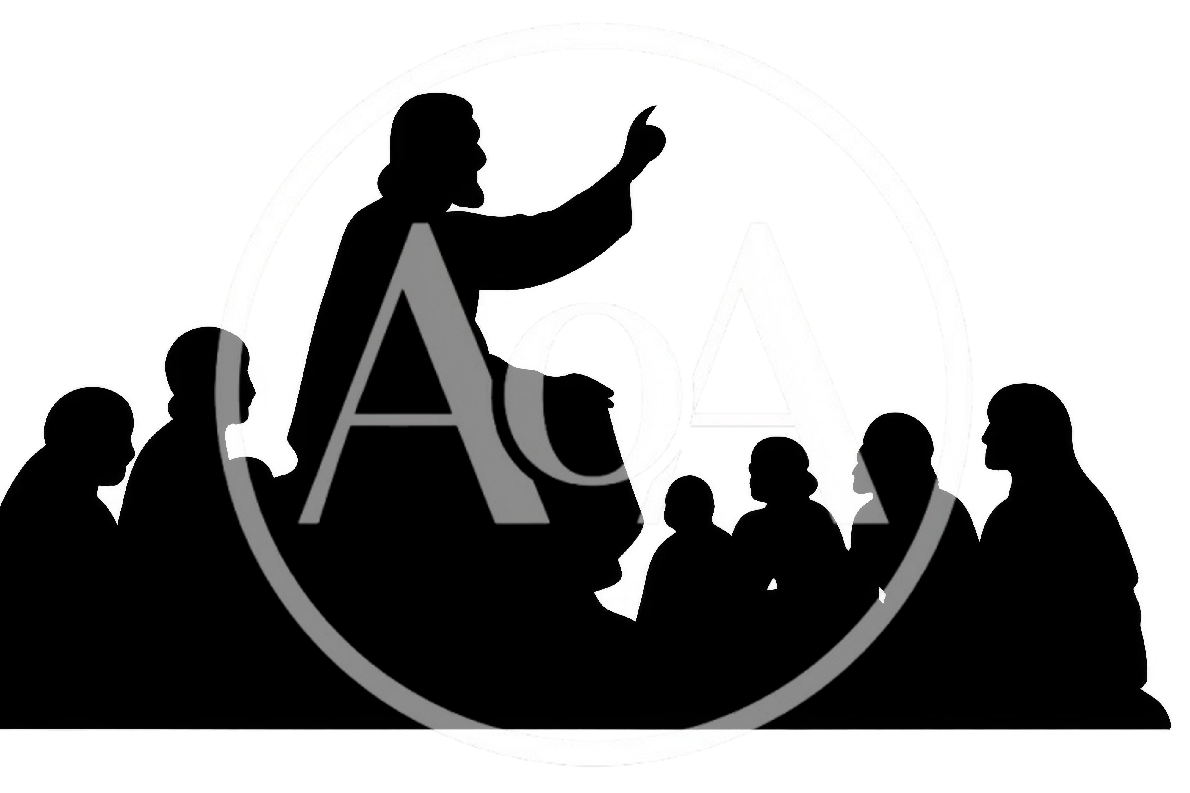 Silhouette Illustration Of Jesus Teaching His Disciples
