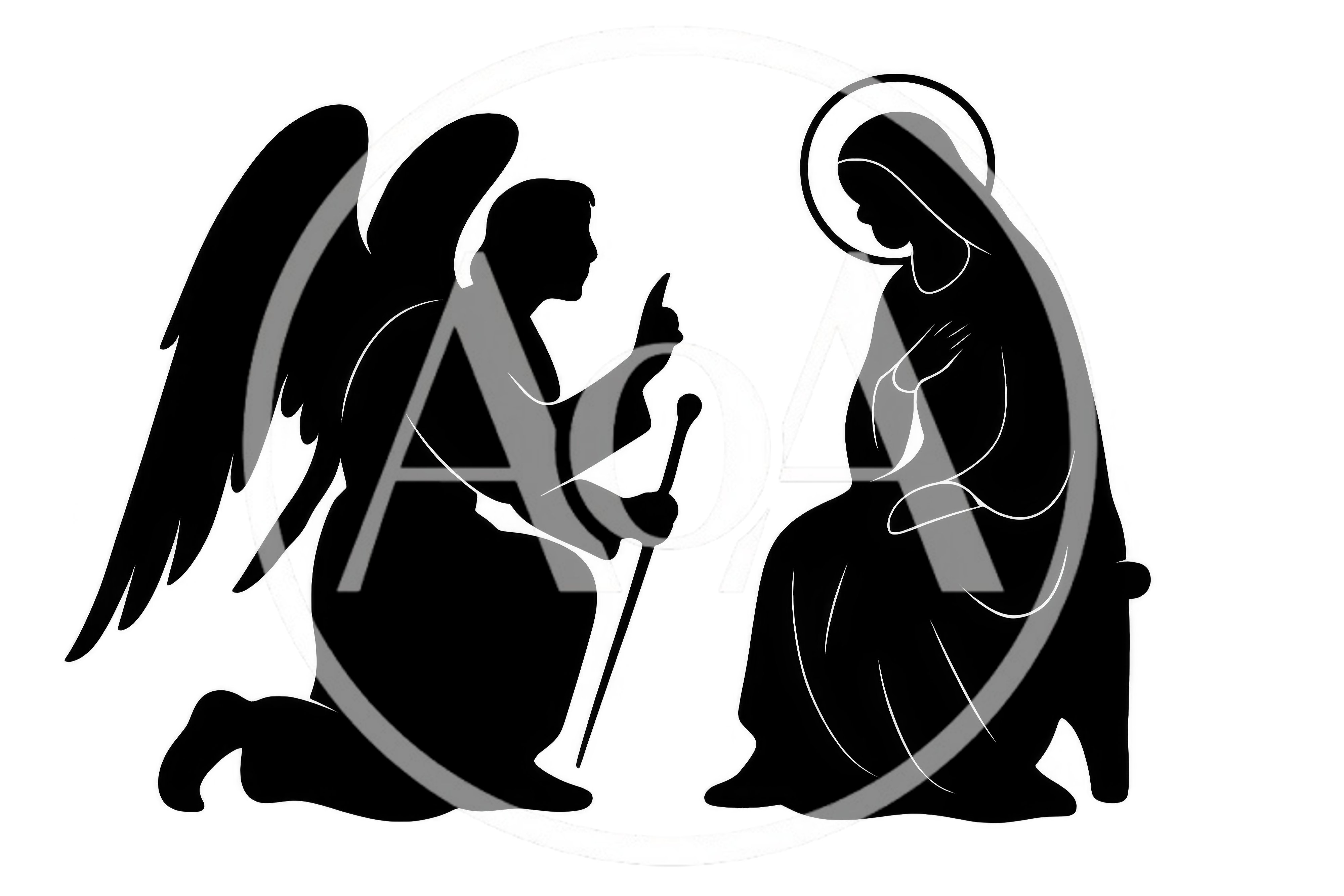 Silhouette Illustration Of The Annunciation