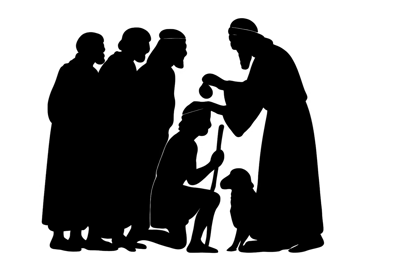 Silhouette Illustration Of Samuel Anointing King David