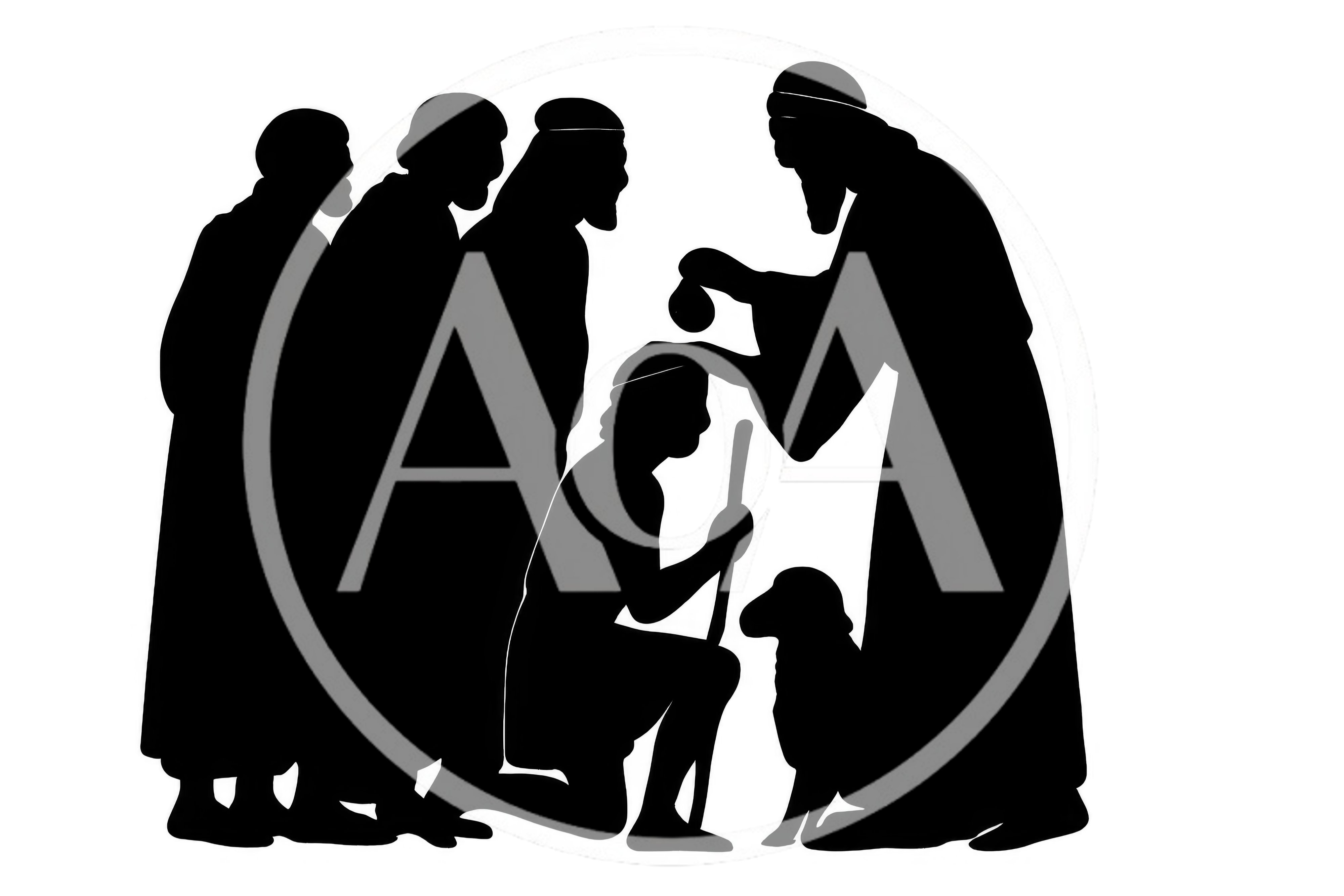Silhouette Illustration Of Samuel Anointing King David