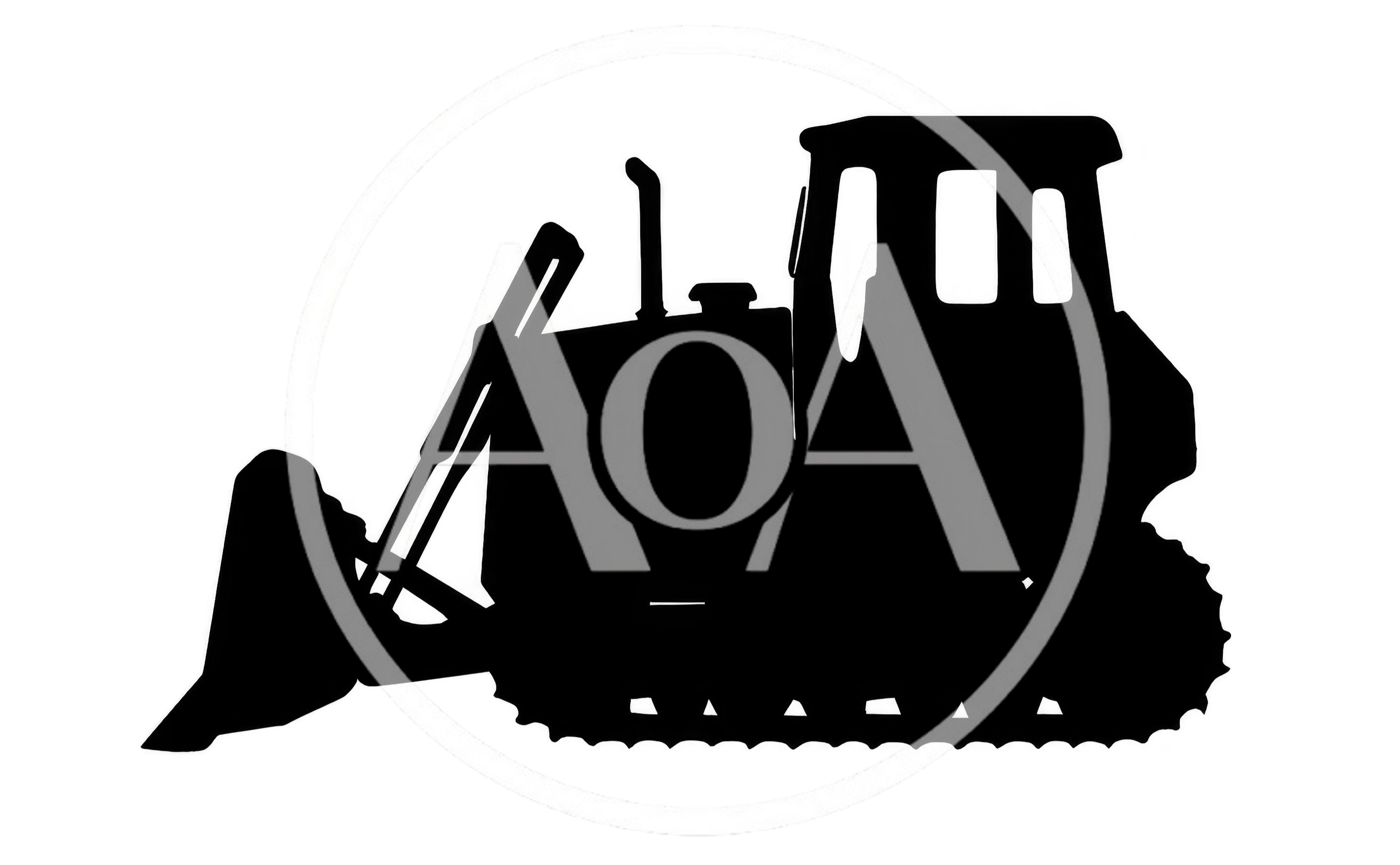 Black Silhouette Of A Heavy Construction Bulldozer