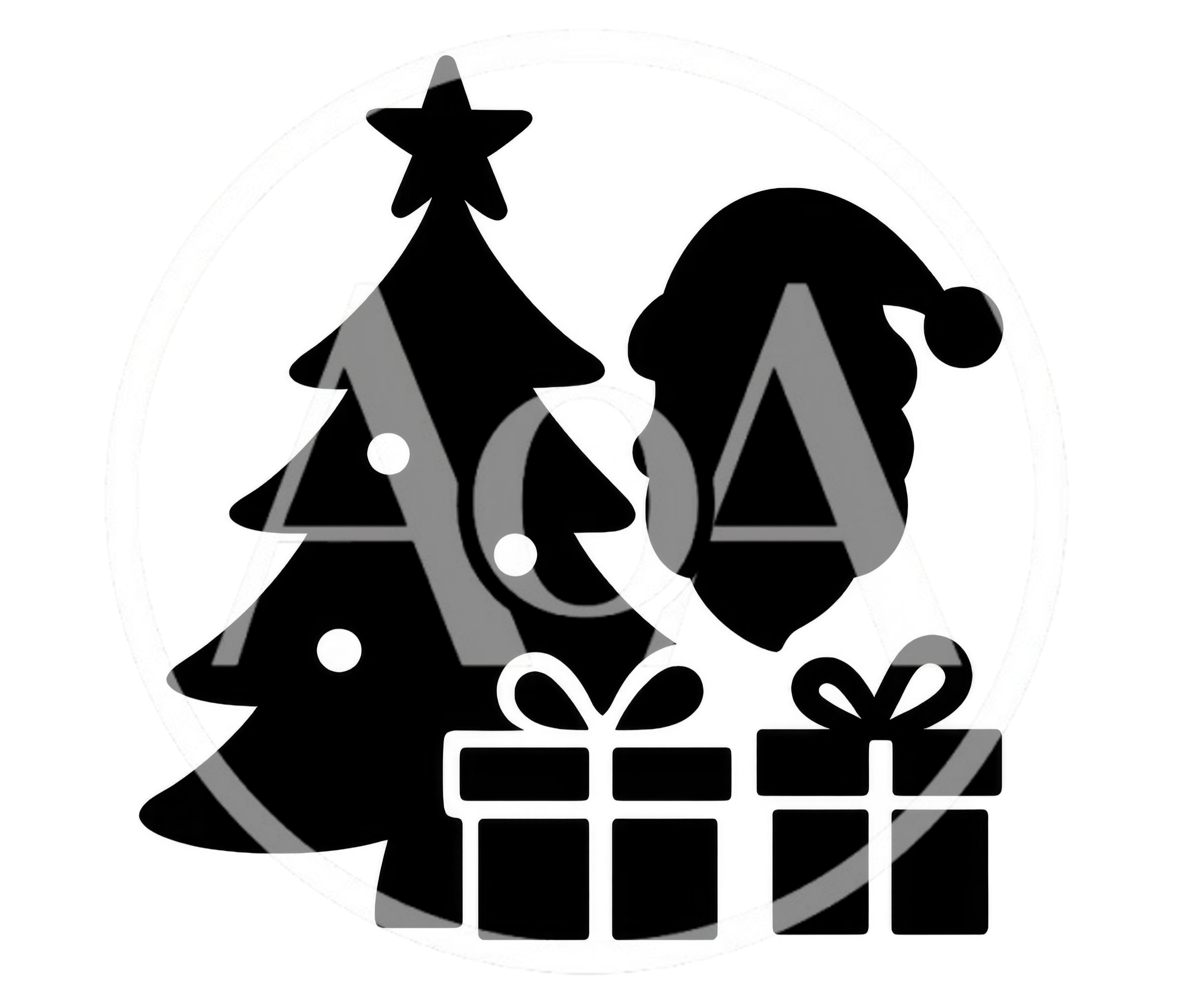 Christmas Holiday Icon With Tree Santa And Gifts