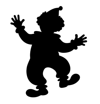 Black Silhouette Of A Dancing Clown