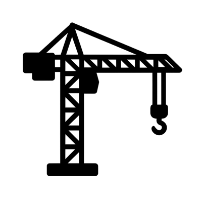 Black Silhouette Icon Of A Construction Tower Crane