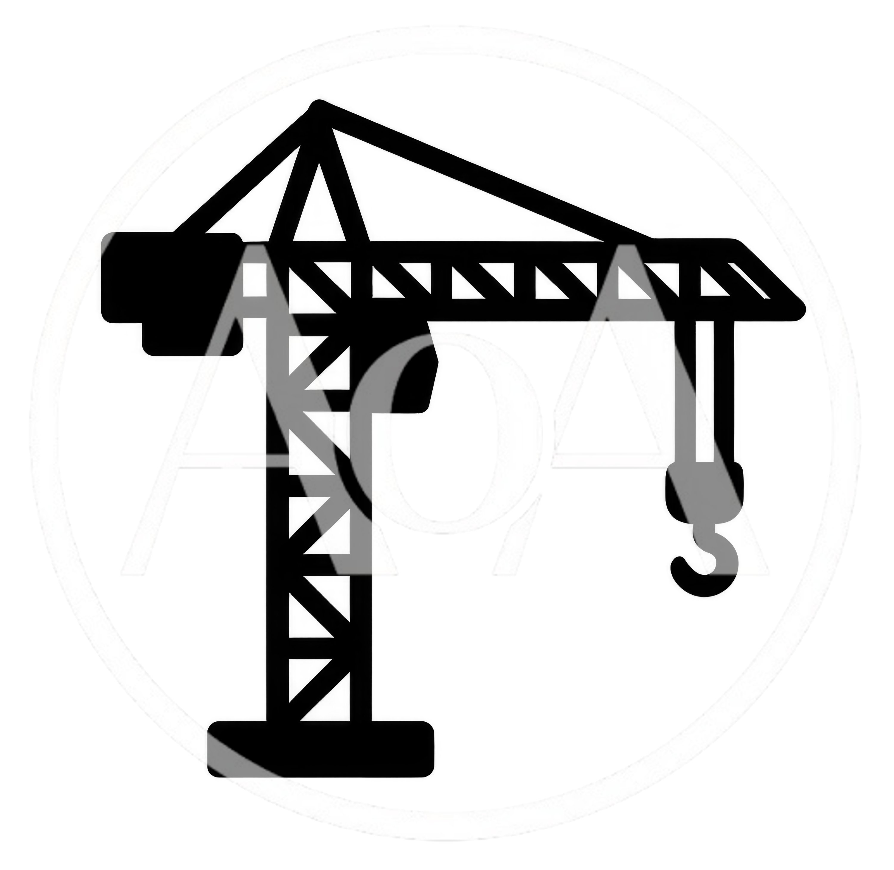 Black Silhouette Icon Of A Construction Tower Crane