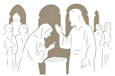 Minimalist Line Art Illustration Of Religious Figures