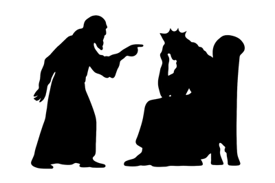 Silhouette Of A Prophet Confronting A Distressed King