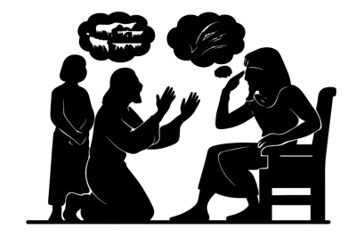 Biblical Silhouette Illustration Of Joseph Interpreting Pharaohs Dream