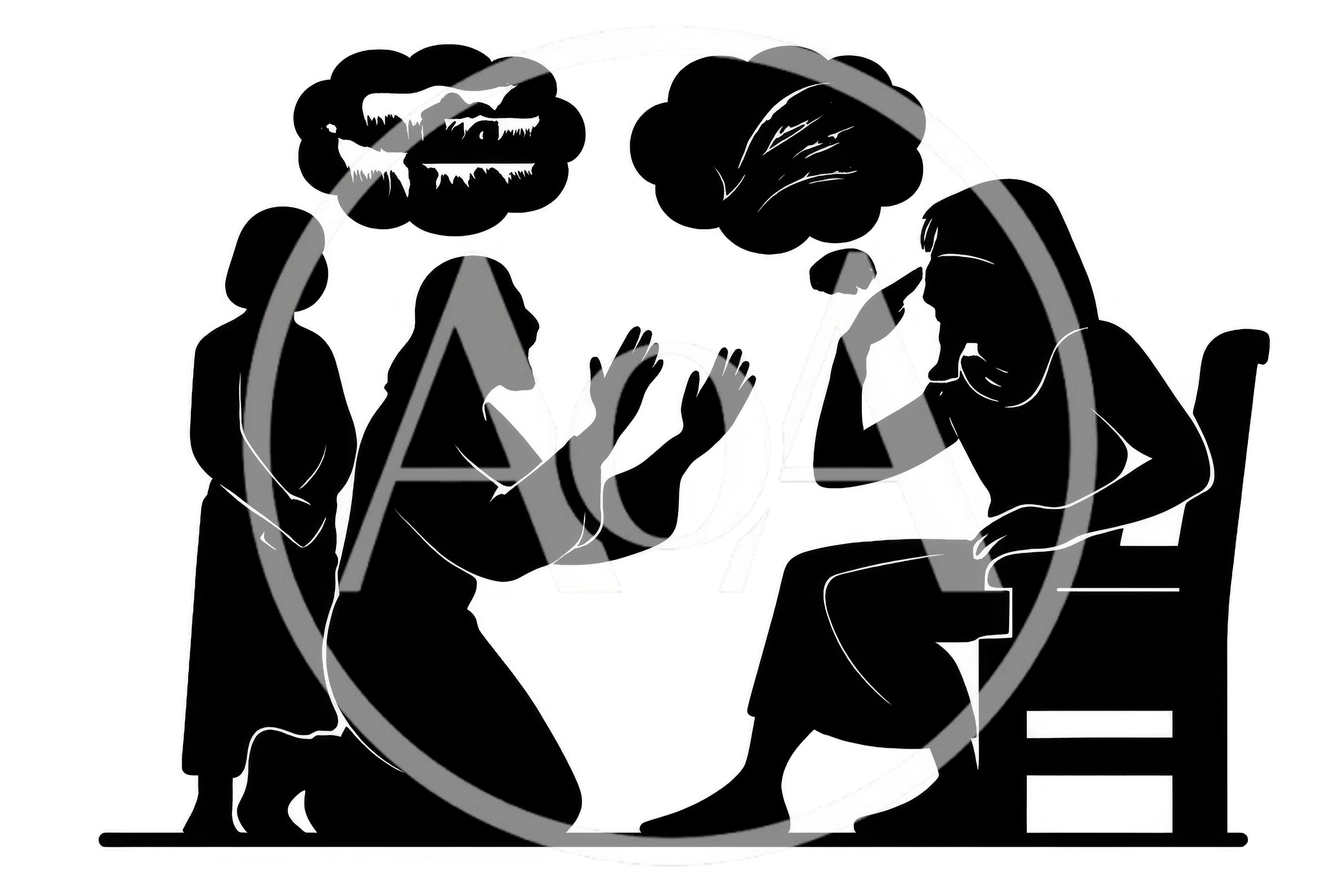 Biblical Silhouette Illustration Of Joseph Interpreting Pharaohs Dream