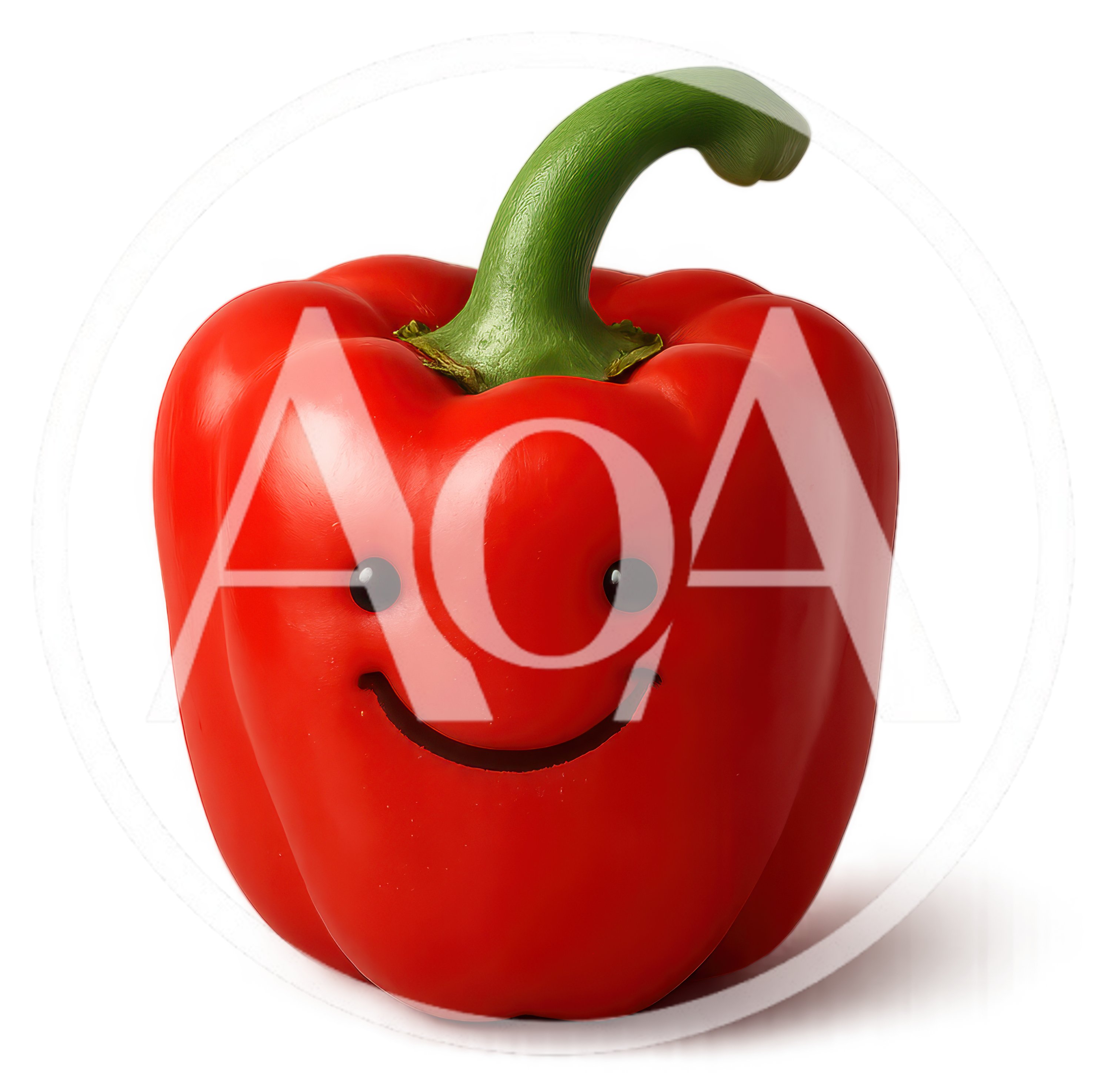 Red Bell Pepper With A Happy Smiling Face