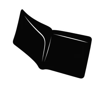 Minimalist Black Wallet Icon Illustration