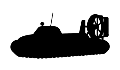 Black Silhouette Of A Hovercraft Vehicle