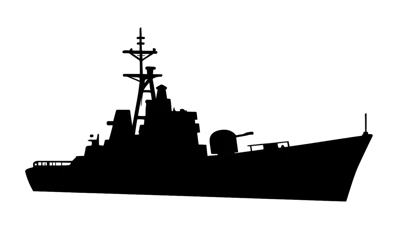 Black Silhouette Of A Naval Warship