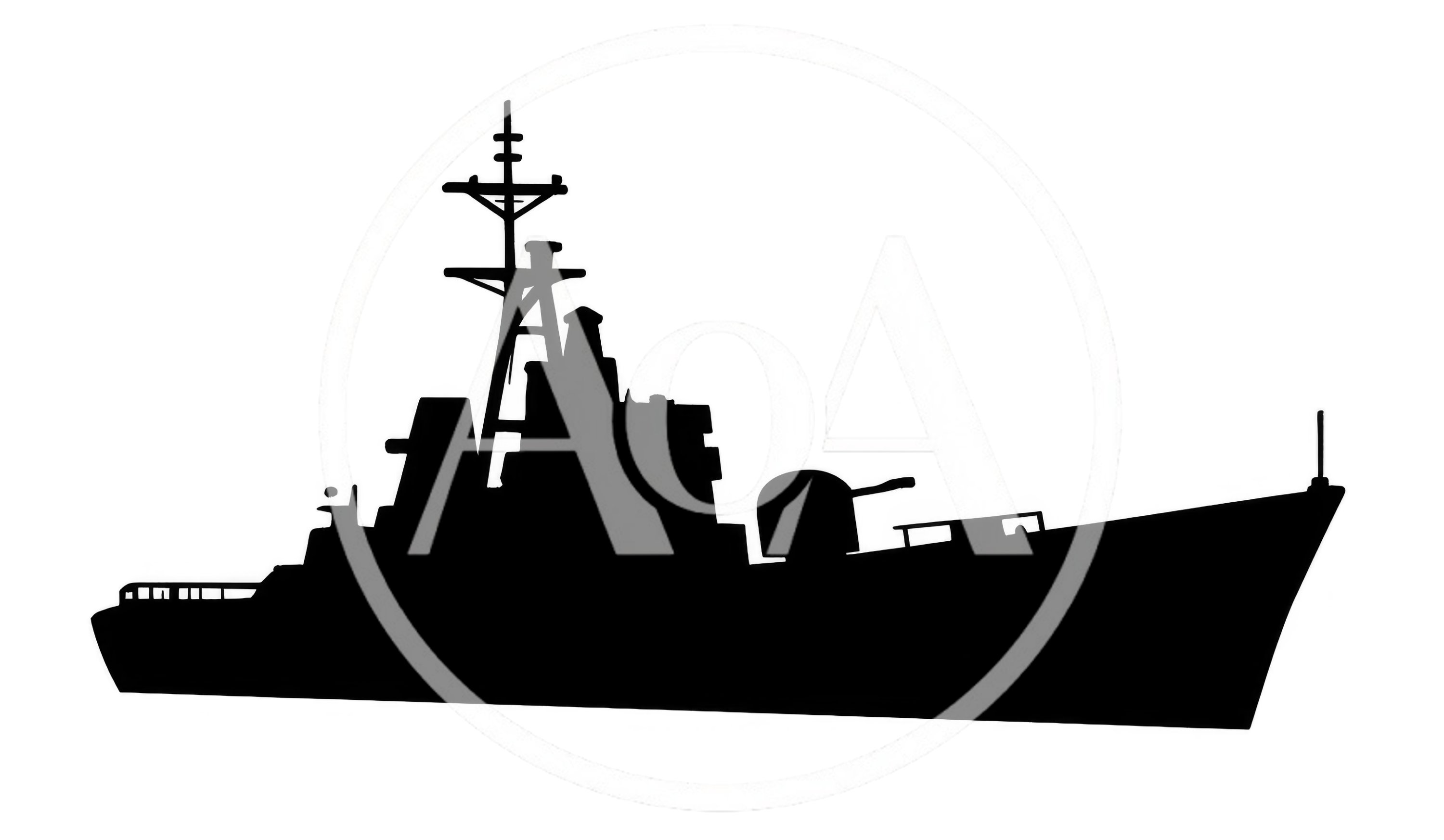 Black Silhouette Of A Naval Warship