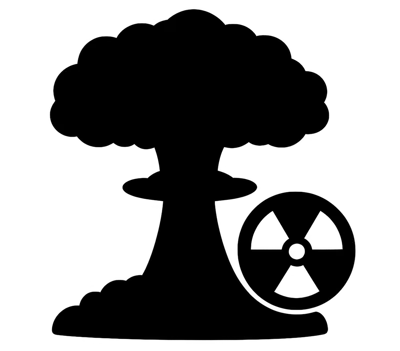 Black Silhouette Icon Of A Nuclear Explosion