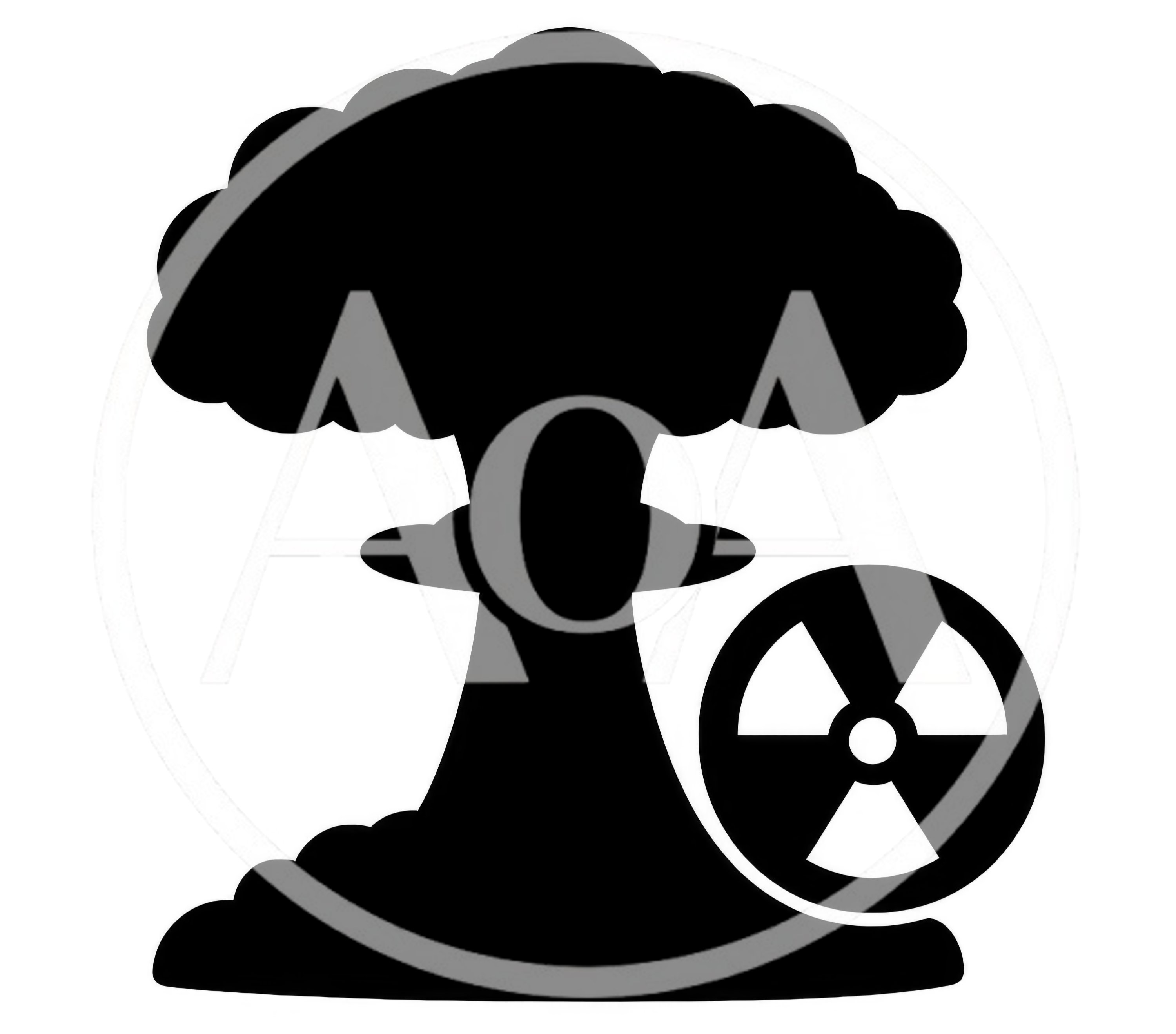 Black Silhouette Icon Of A Nuclear Explosion