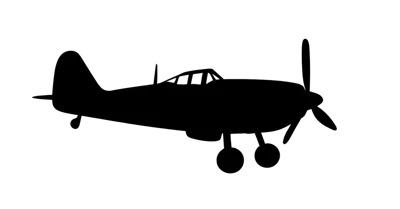 Silhouette Of A Vintage World War II Fighter Plane