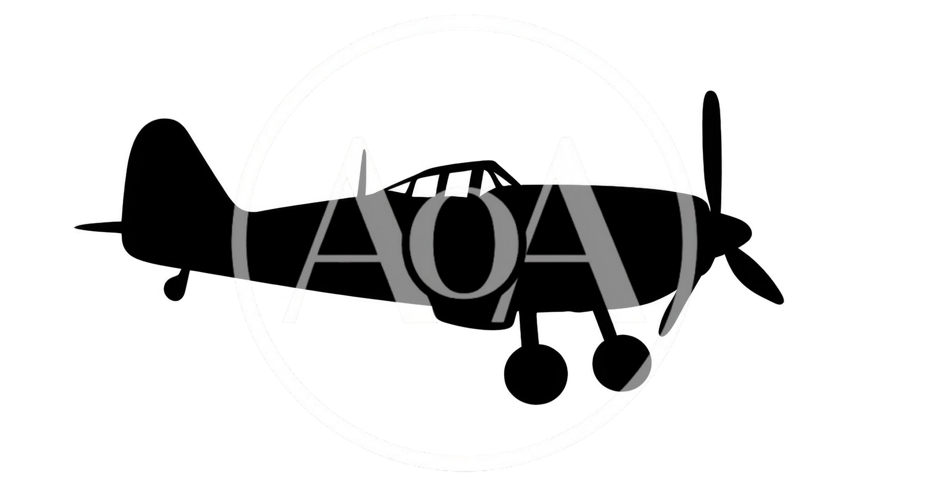 Silhouette Of A Vintage World War II Fighter Plane