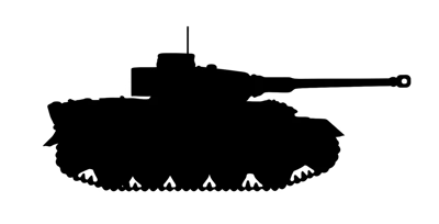 Black Silhouette Of A World War II Tiger Tank