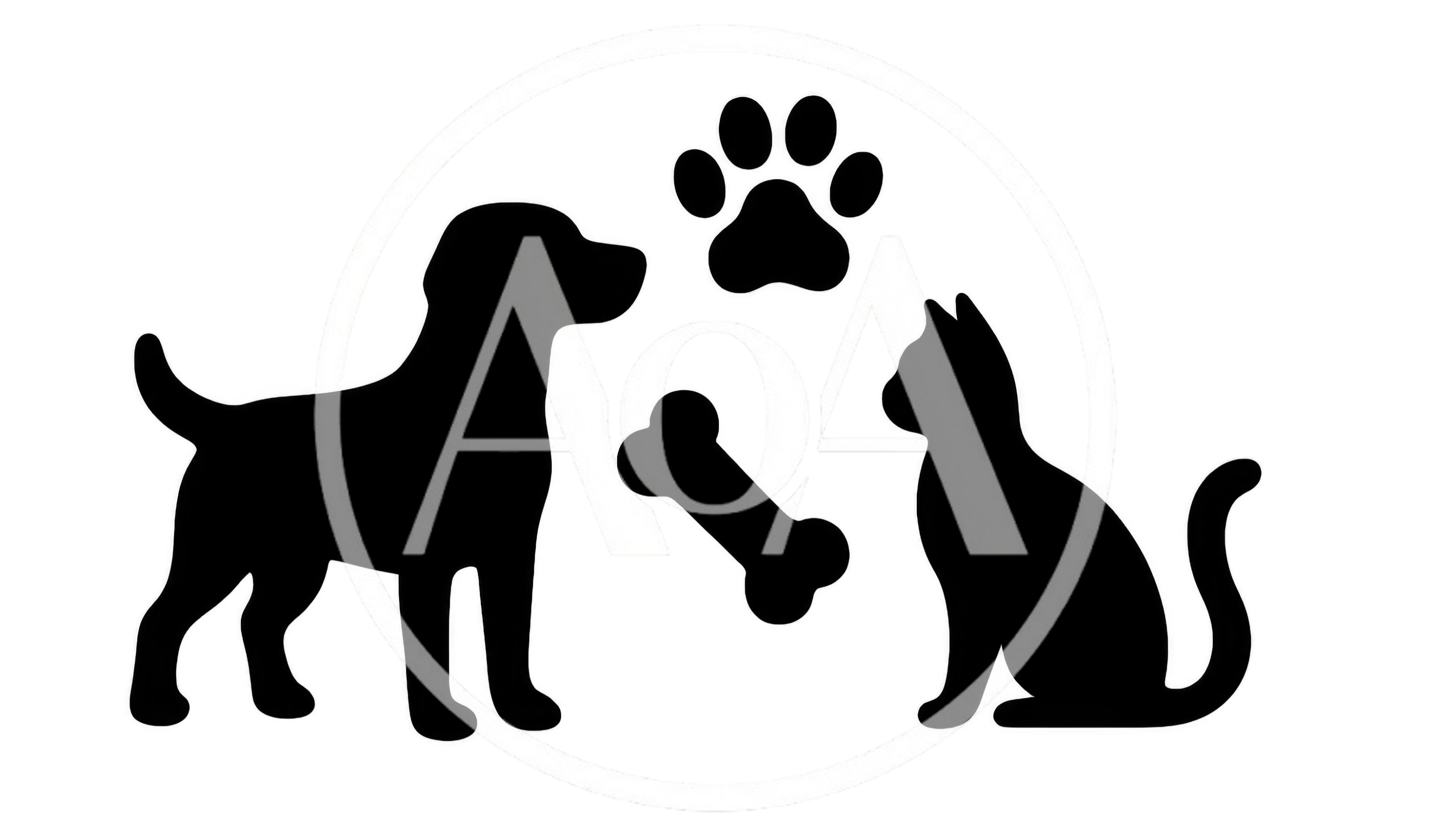 Black Silhouette Icons Of A Dog And Cat