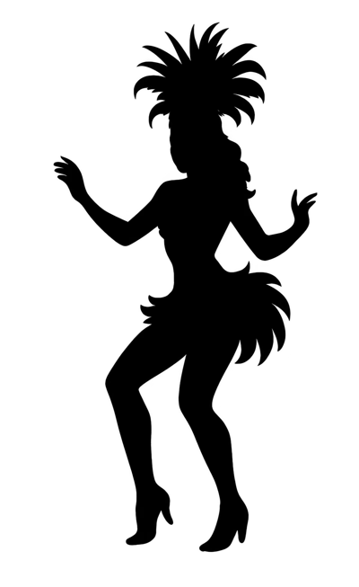 Black Silhouette Of A Carnival Dancer