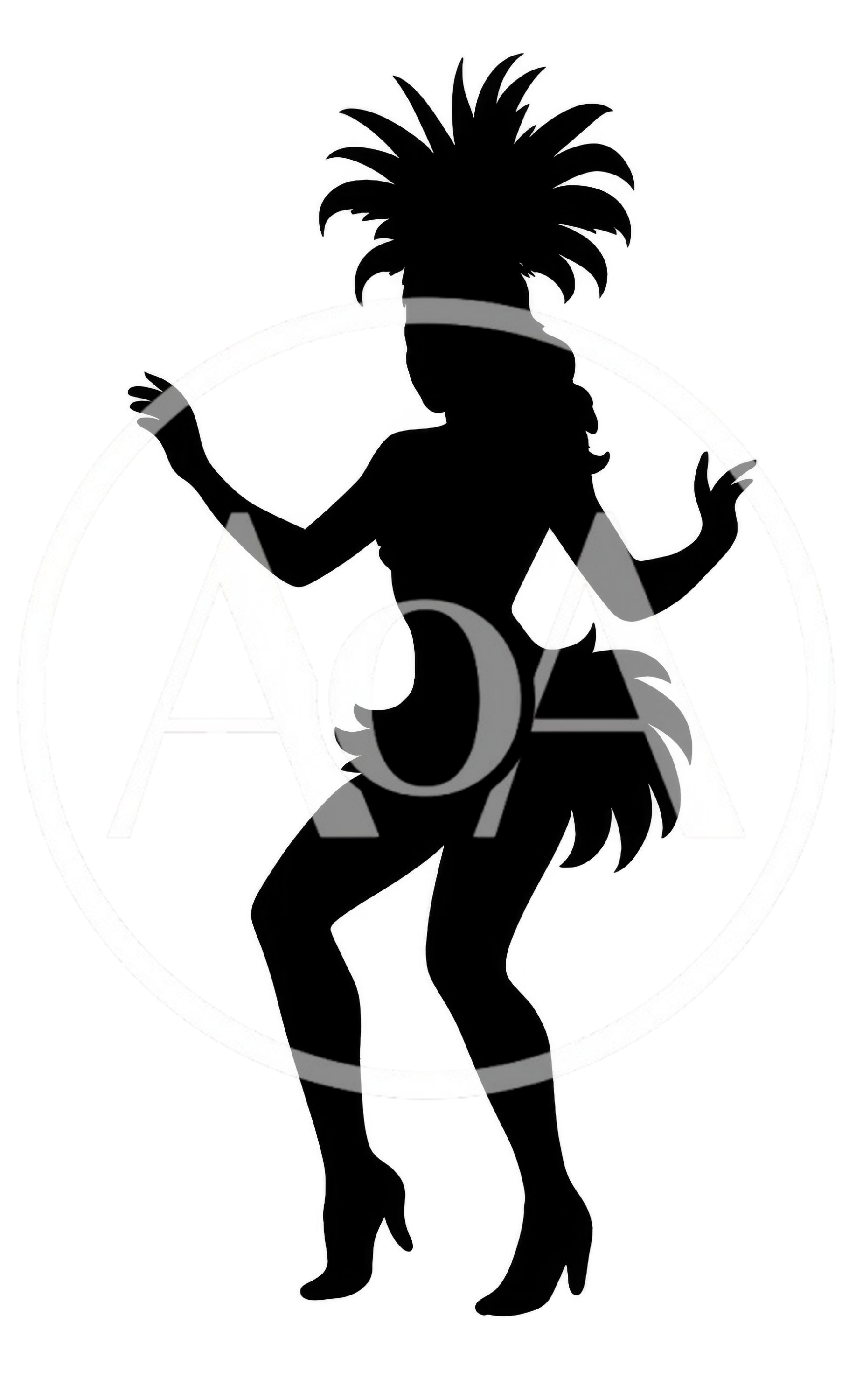 Black Silhouette Of A Carnival Dancer