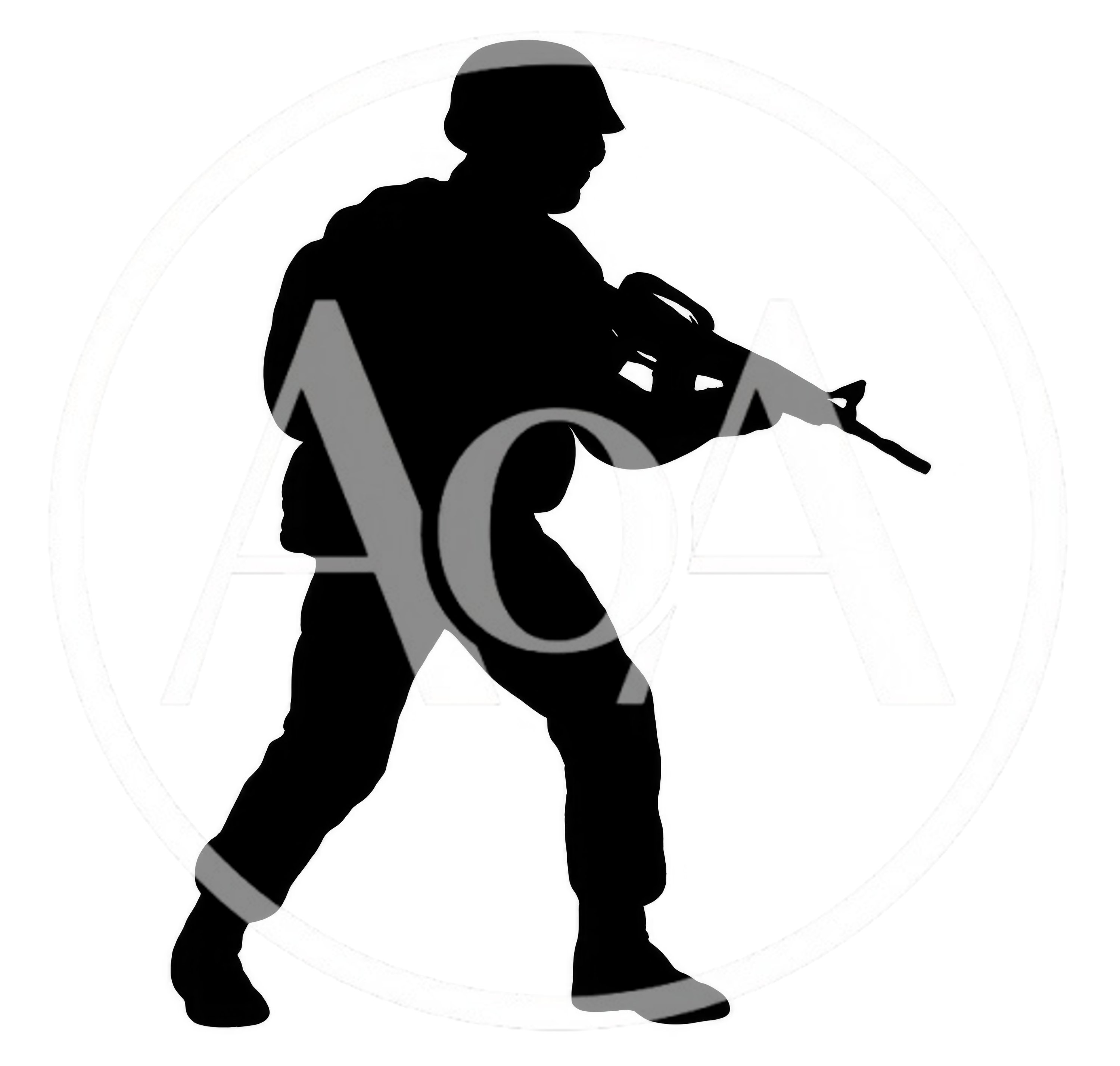 Silhouette Of A Soldier Holding A Rifle