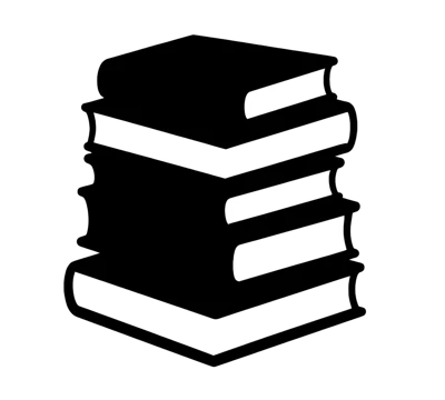 Black And White Stack Of Books Icon