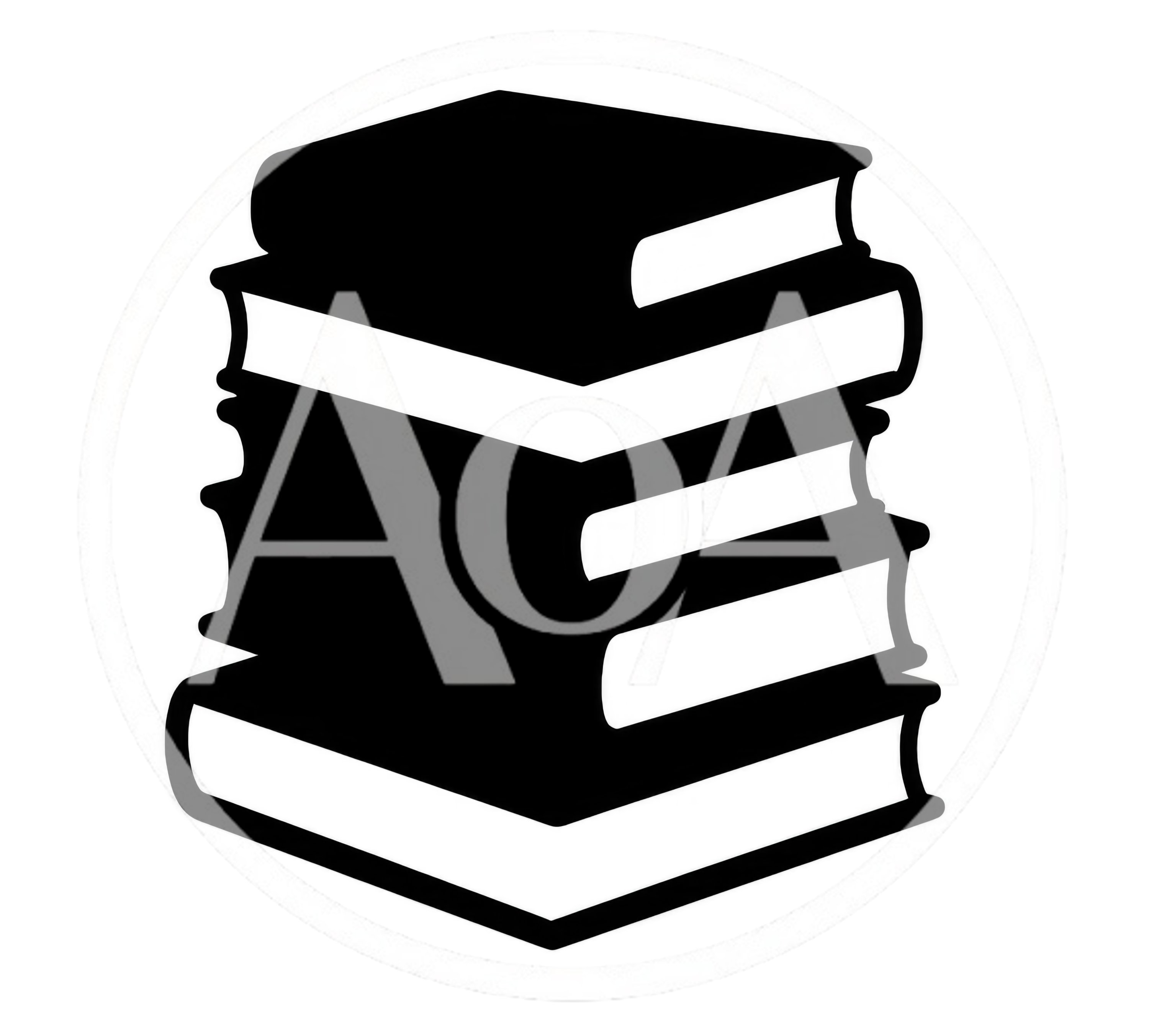 Black And White Stack Of Books Icon