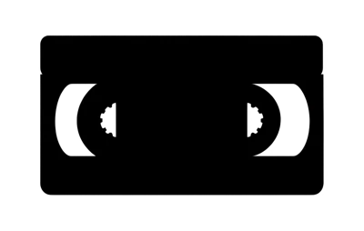Minimalist Black Silhouette Of A VHS Videotape