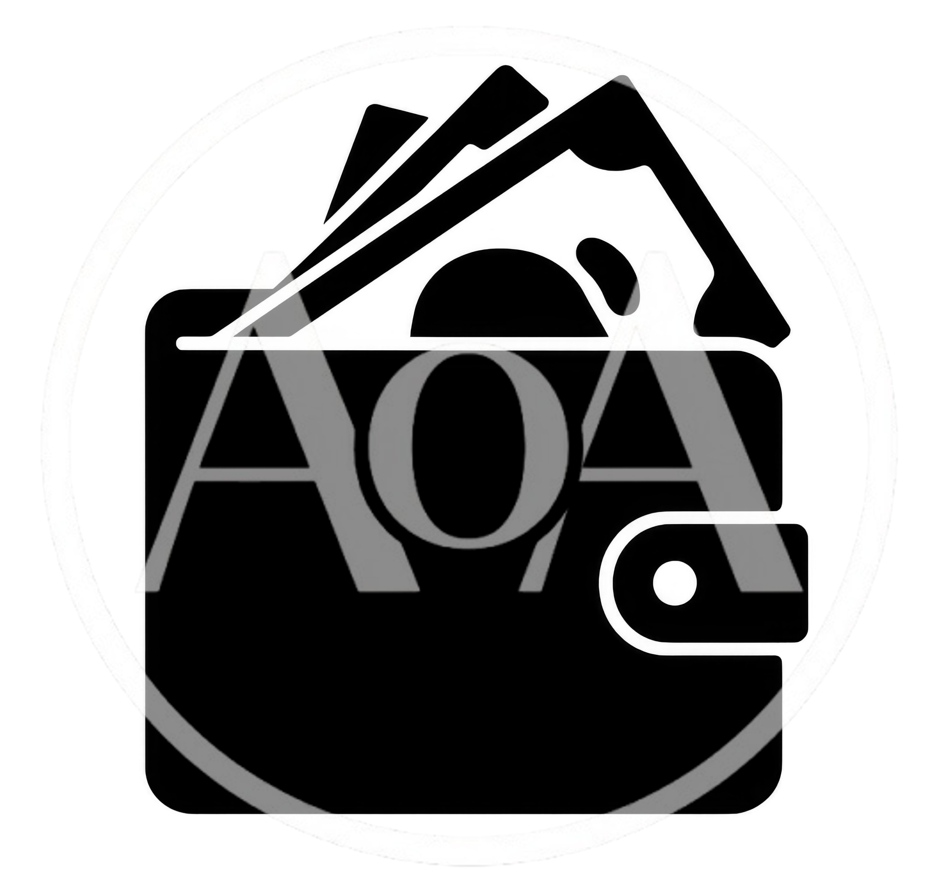Black And White Wallet Icon With Cash