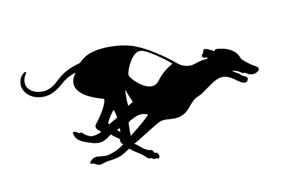 Black Silhouette Of A Running Greyhound Dog