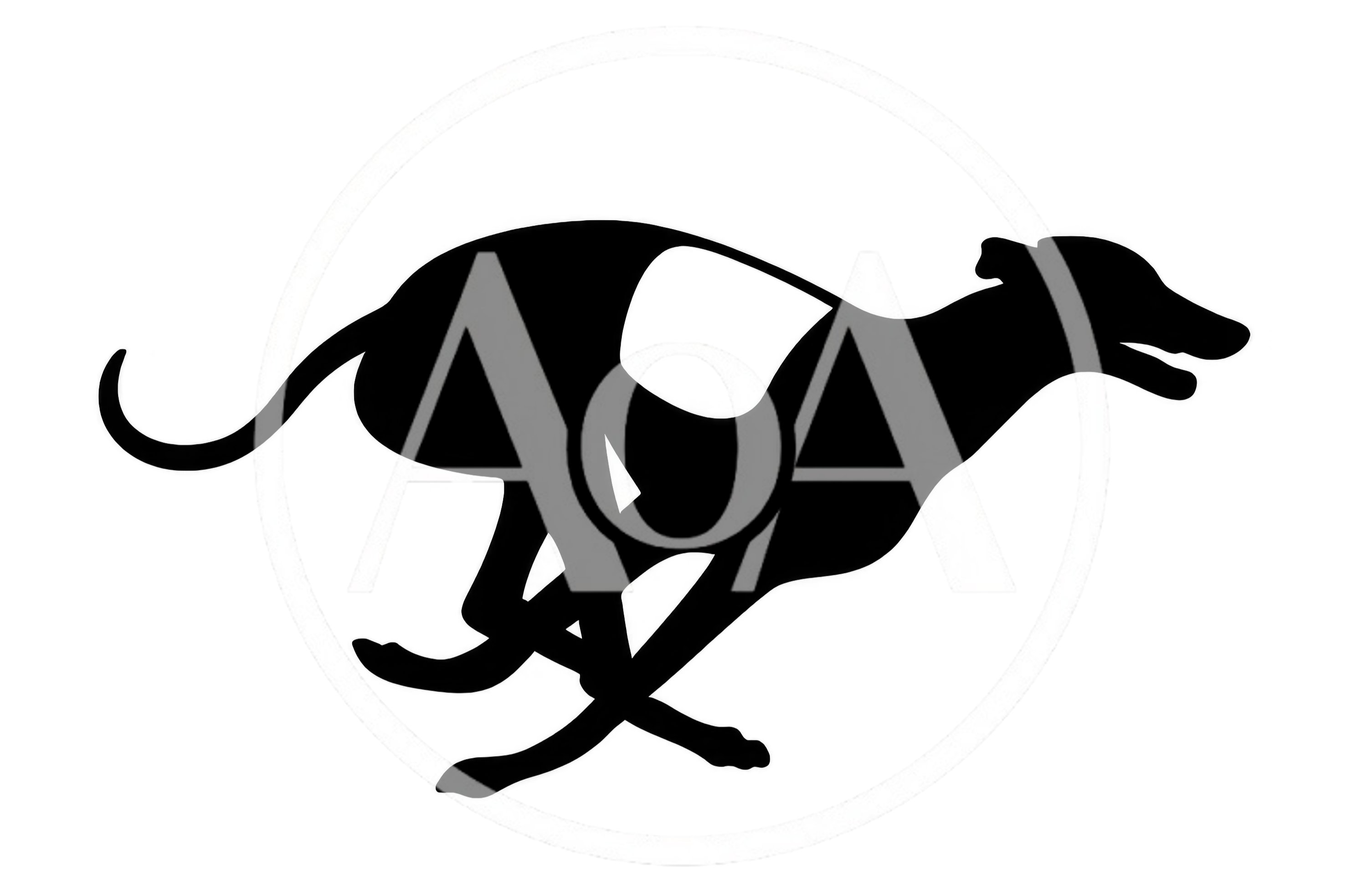 Black Silhouette Of A Running Greyhound Dog