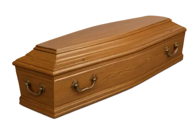 Wooden Casket Isolated On White Background