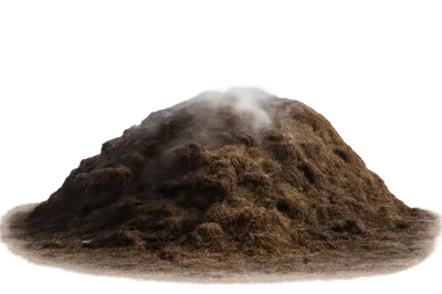 Steaming Pile Of Organic Compost Or Manure