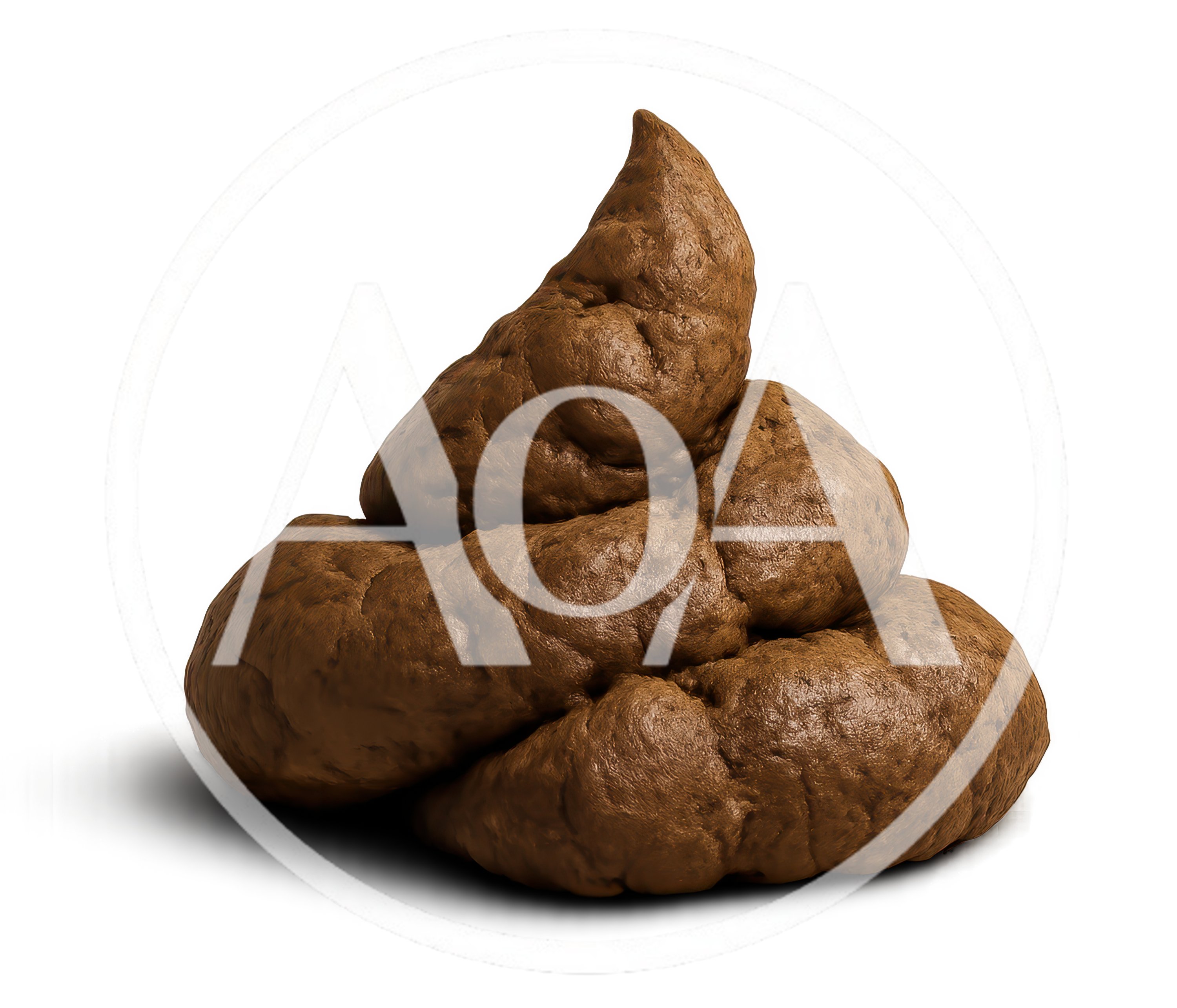 Realistic Brown Feces Pile Isolated On White Background