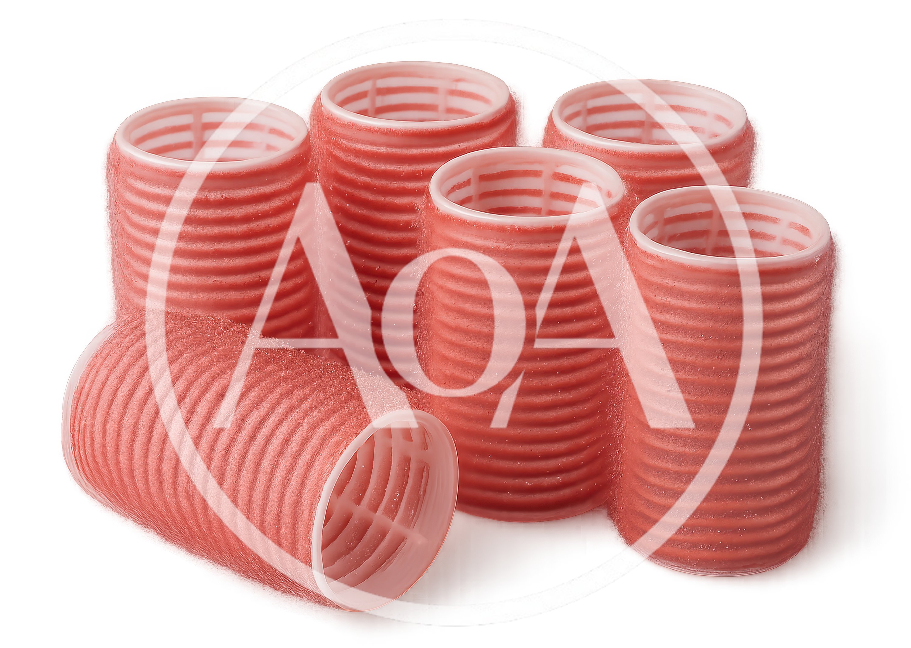 Group Of Pink Hair Rollers For Styling