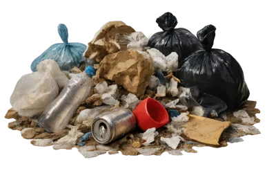 Pile Of Mixed Household Waste And Trash