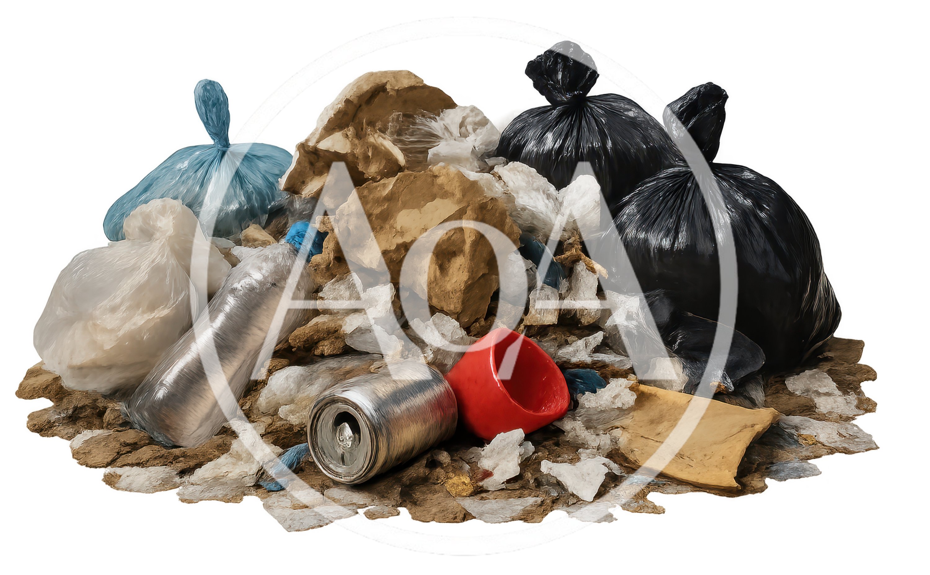 Pile Of Mixed Household Waste And Trash