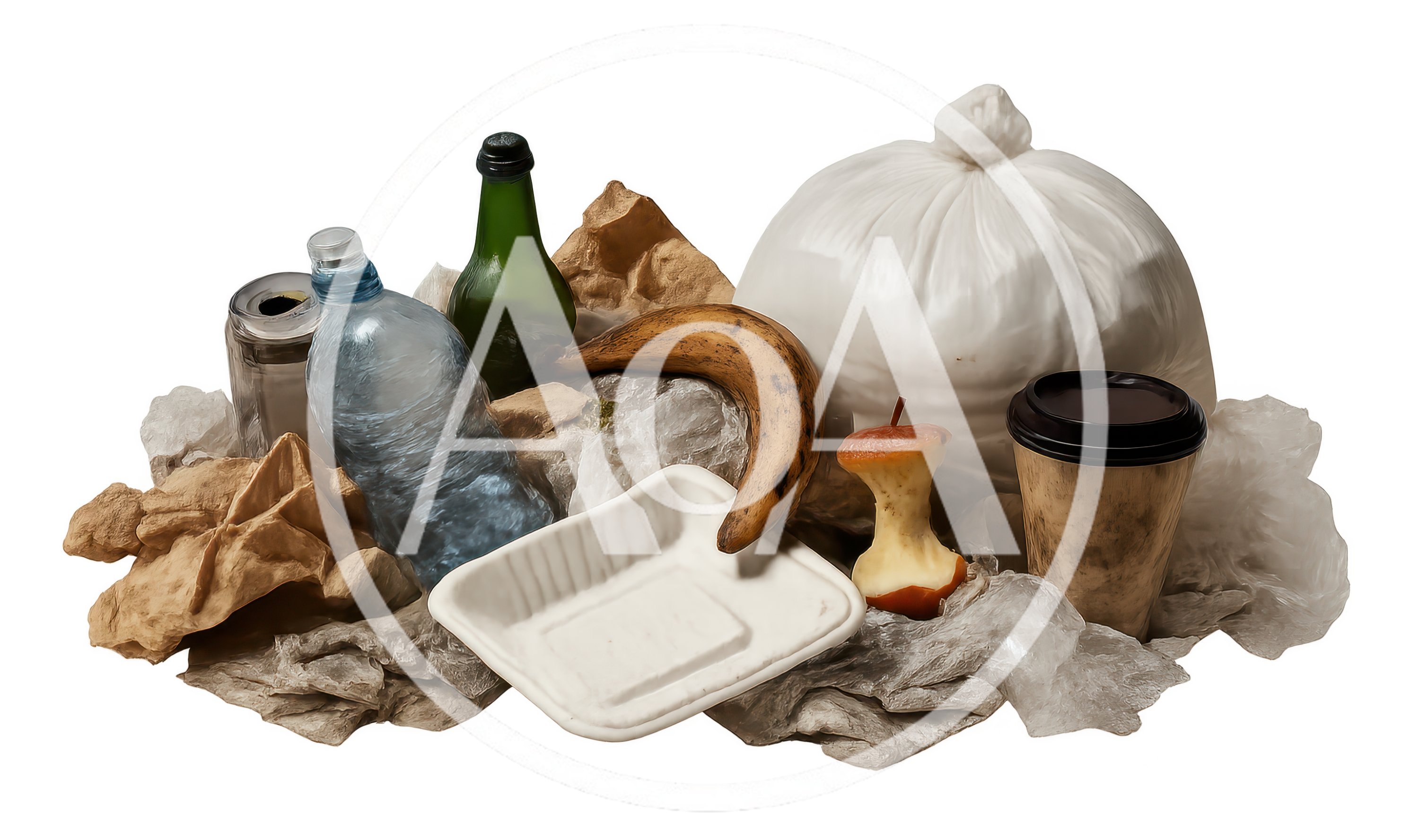 Pile Of Mixed Household Waste And Recyclables