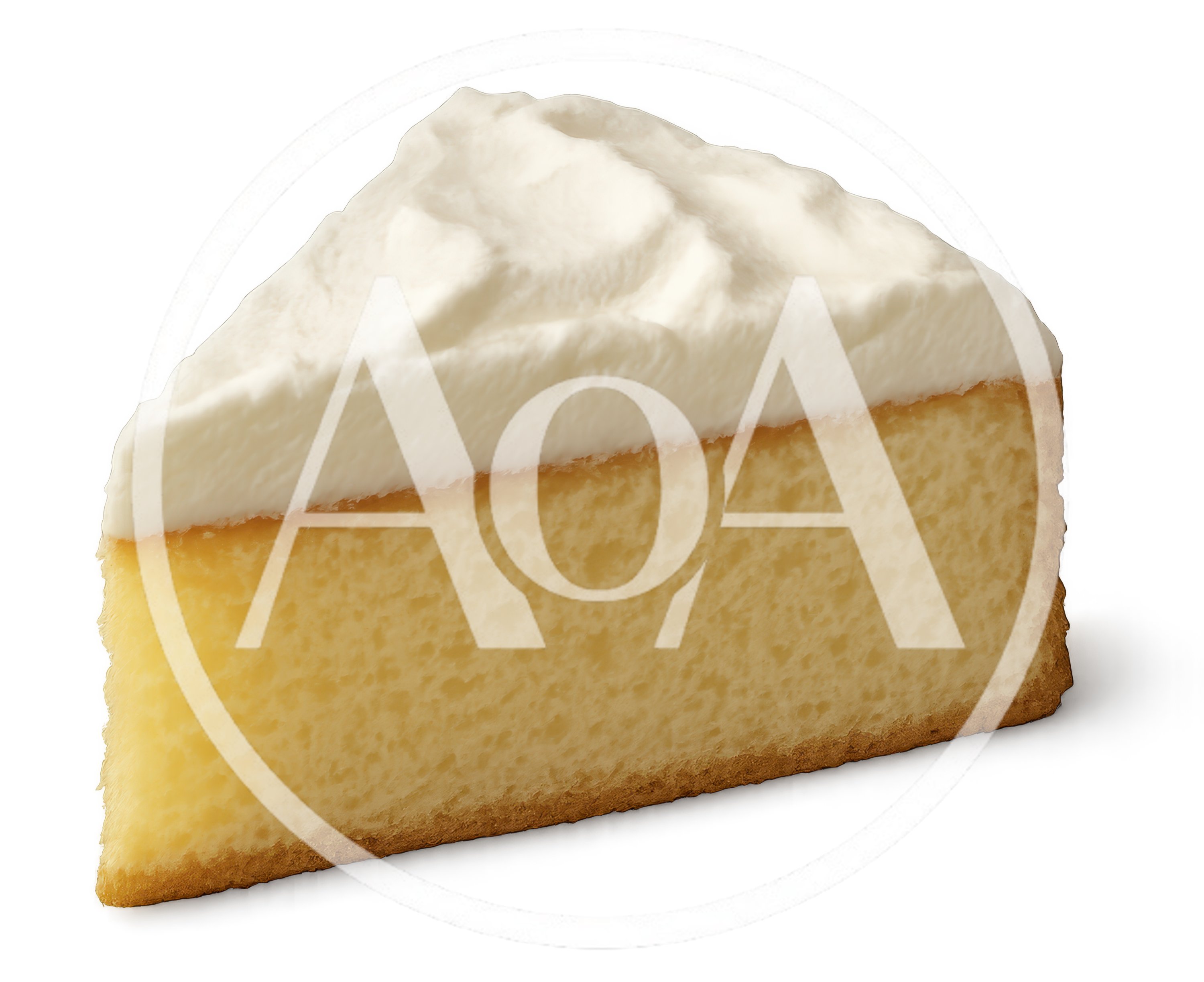 Single Slice Of Sponge Cake With Whipped Cream