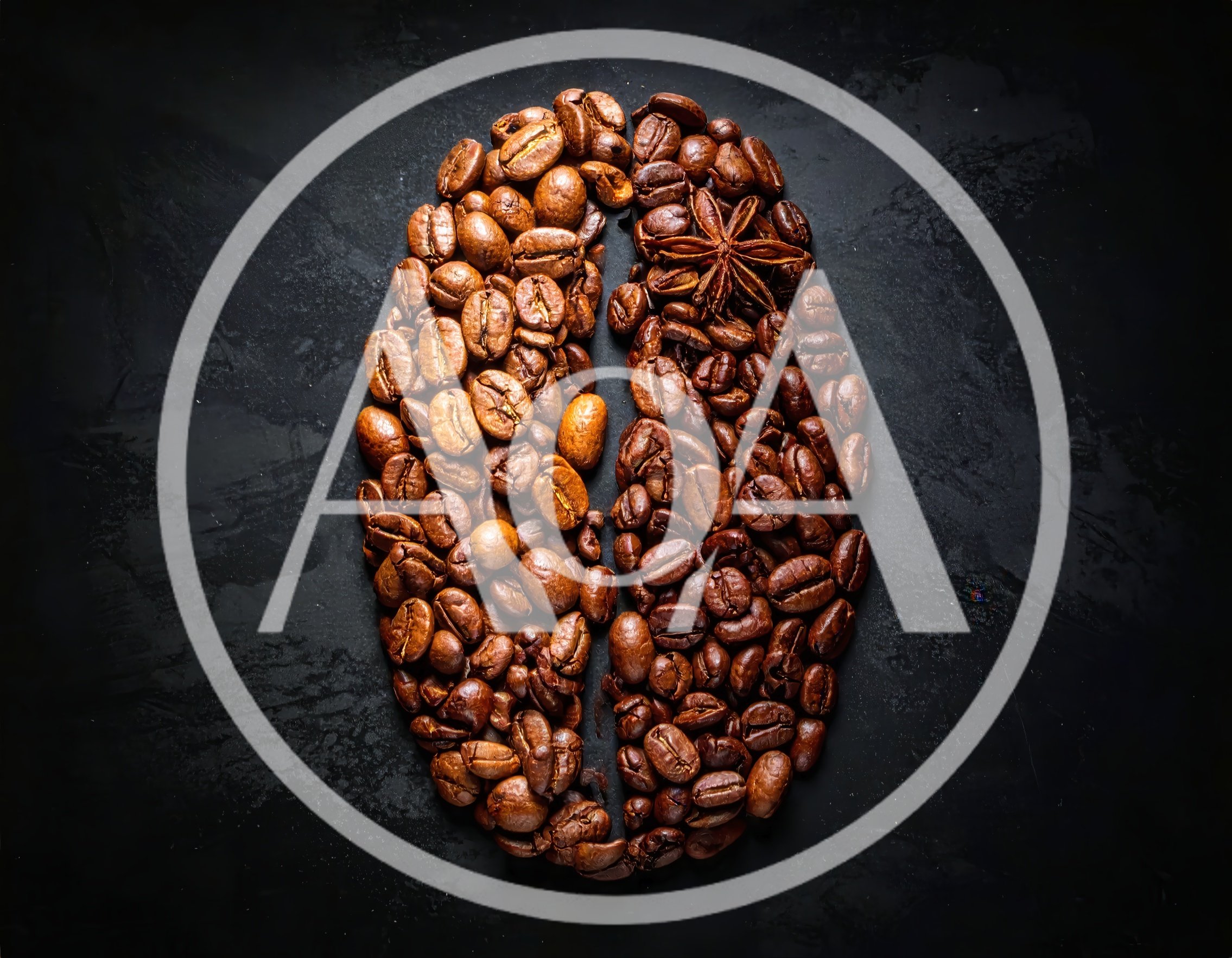 Coffee Bean Shape Made Of Roasted Coffee Beans